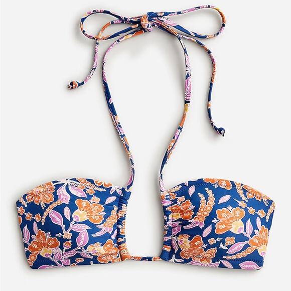 J. Crew Women’s‎ Square halter bikini top in painted block print XXL NEW - Picture 1 of 8